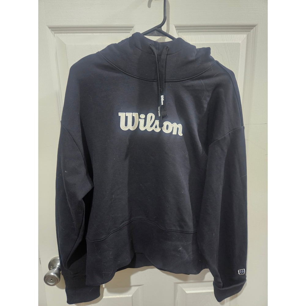Wilson Womens Script Logo Pullover Hoodie Black XL‎ W11W141203W-BKA French Terry